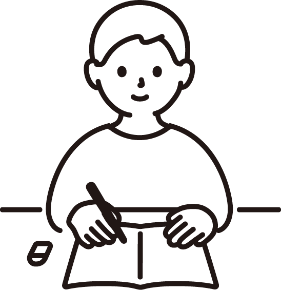 勉強する生徒