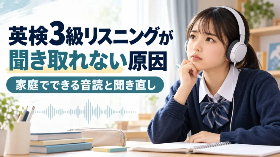 英検3級リスニングが聞き取れない原因｜家庭でできる音読と聞き直し