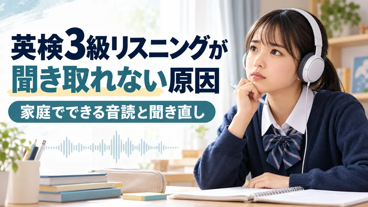 英検3級リスニングが聞き取れない原因|家庭でできる音読と聞き直し