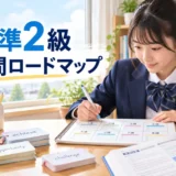 英検準2級の8週間学習計画を立てる中学生