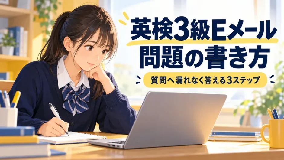 英検3級Eメール問題の書き方と3ステップ