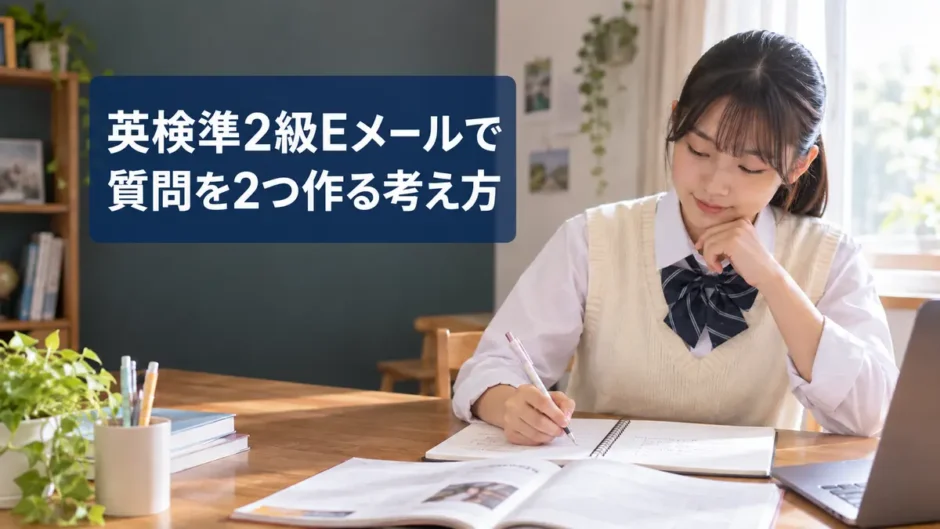 英検準2級Eメールで質問を2つ作る考え方