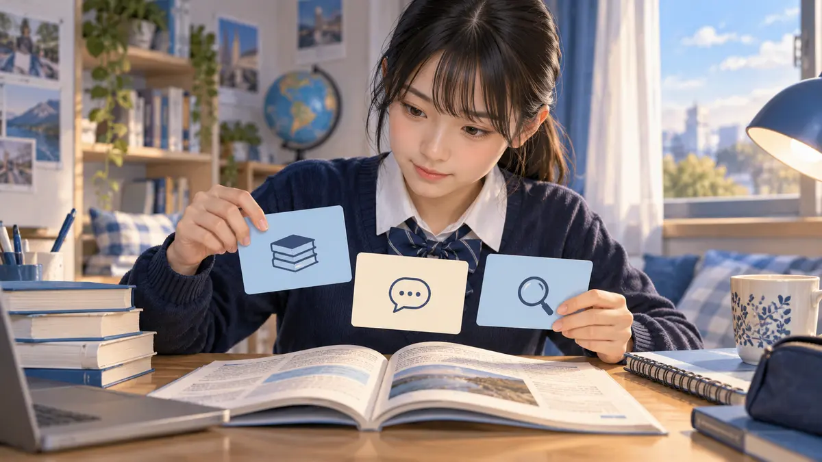 長文読解の三つの原因をノートに分類する生徒