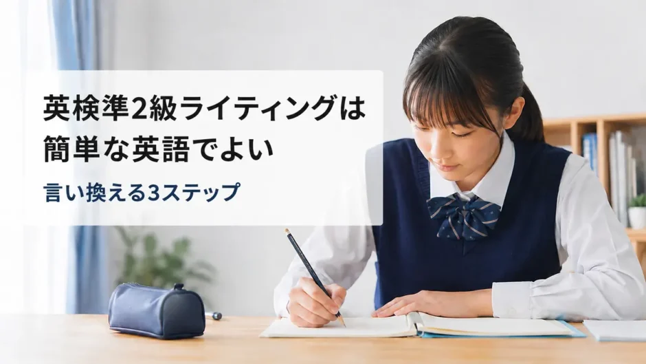 英検準2級ライティングの言い換えを学ぶ生徒