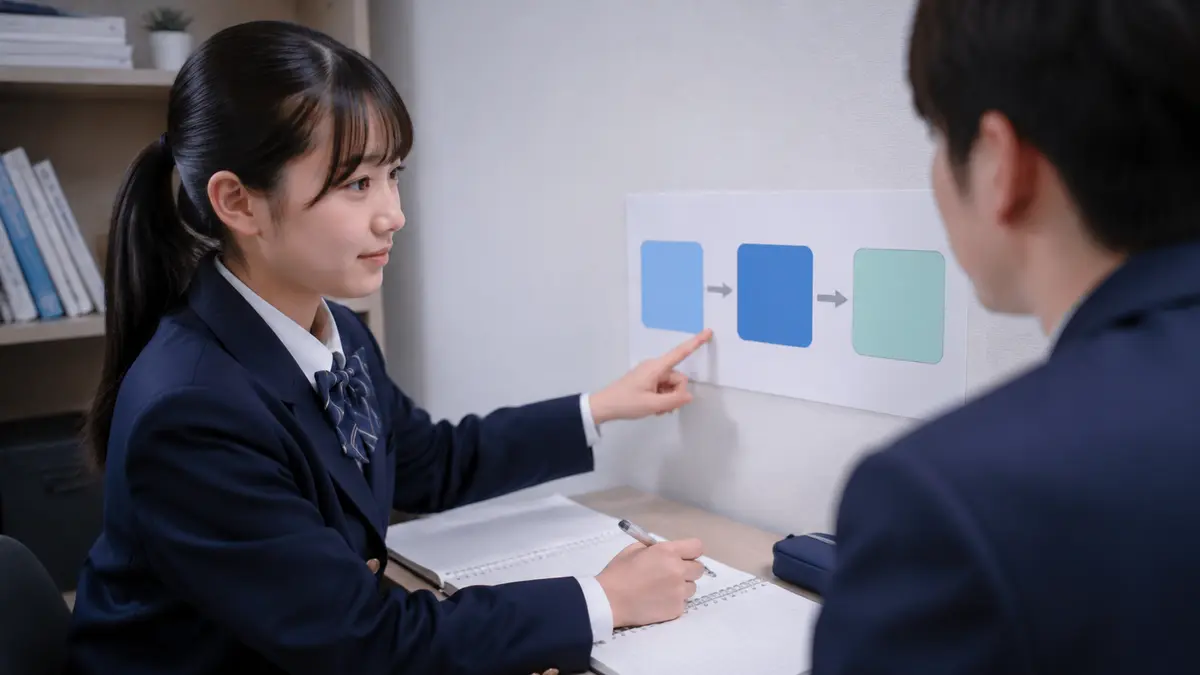 主語・行動・結果の三段階で英作文の材料を整理する個別学習