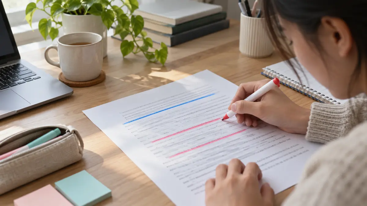 英検準2級ライティングの内容を確認する学習場面