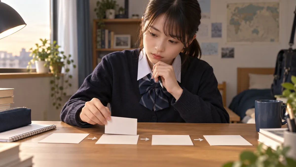 英作文を意見二つの理由結論の順に並べる生徒