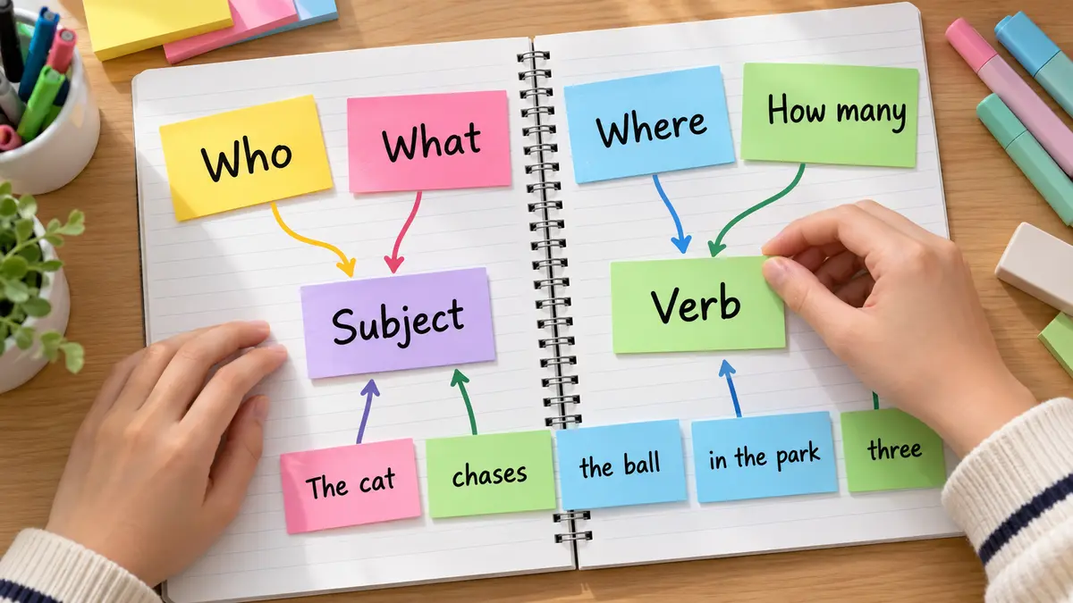 英語の疑問詞から主語と動詞を整理する学習ノート
