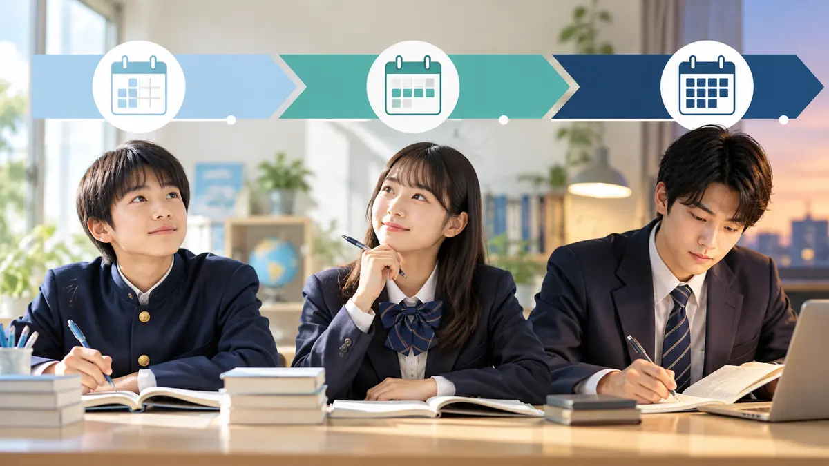 中学生から高校生まで学年別の英検学習計画を考える生徒