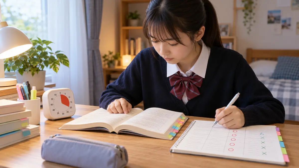 時間を計って長文を再読し誤答原因を記録する学習