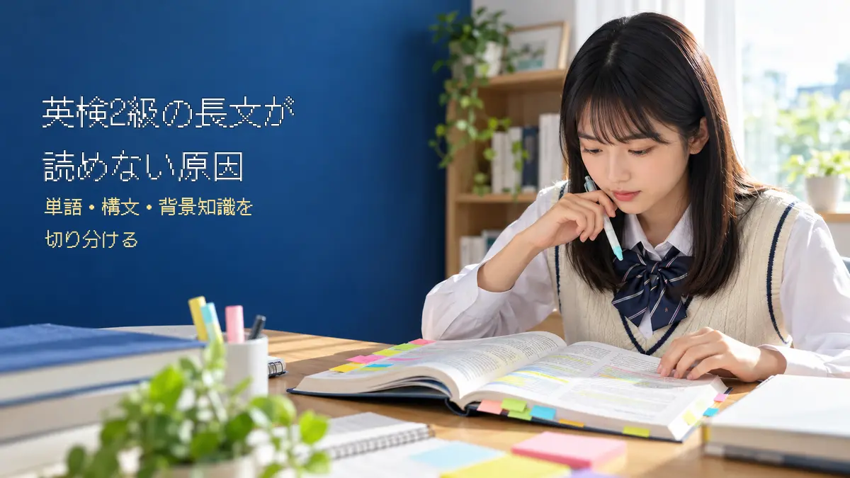 英検2級の長文が読めない原因|単語・構文・背景知識を切り分ける