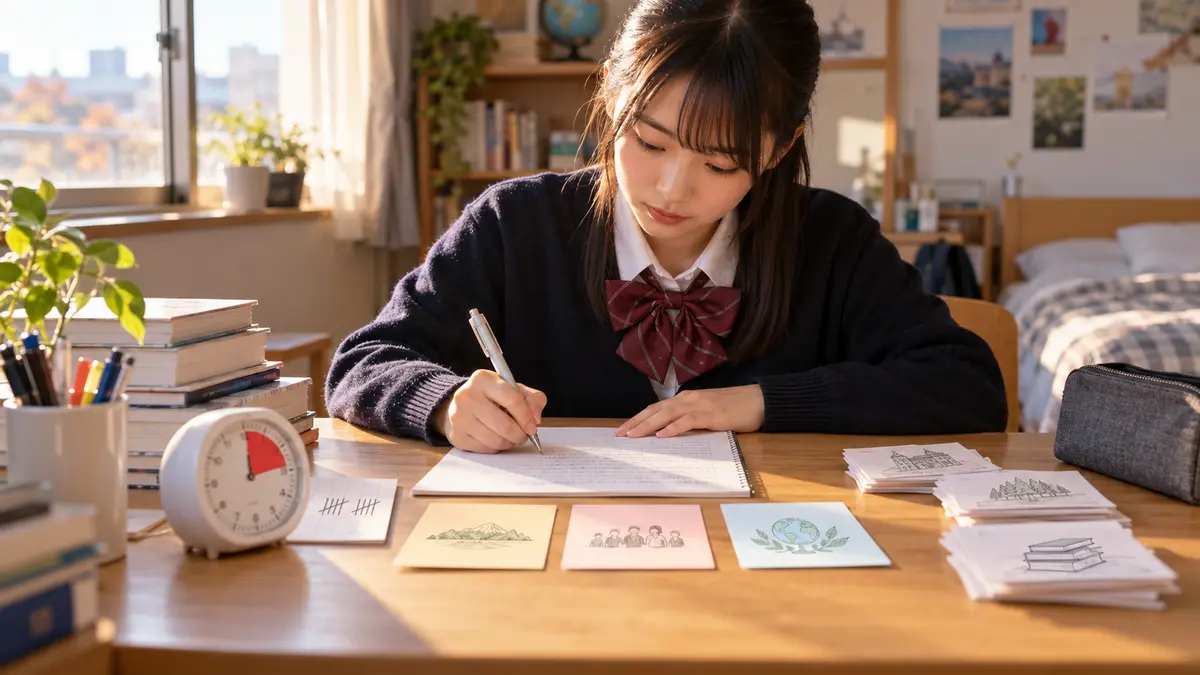 英検2級要約の中心文から短い答案を作る練習