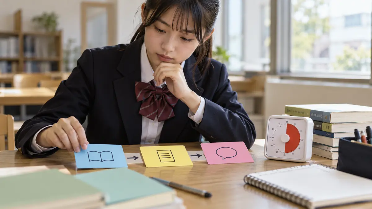 リーディングとライティングの解く順番を決める高校生