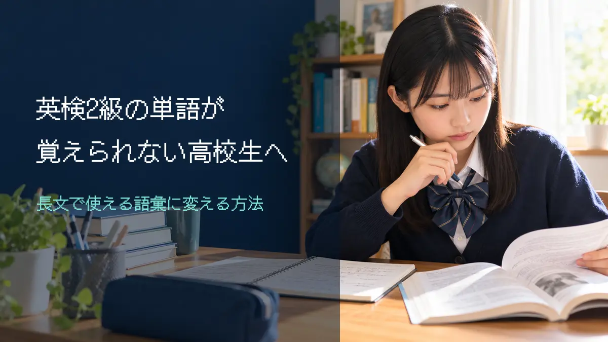 英検2級の単語が覚えられない高校生へ|長文で使える語彙に変える方法